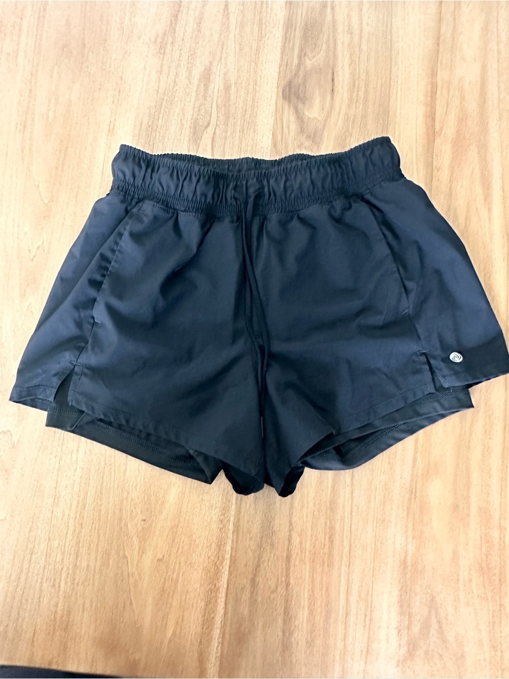 Apana Black Athletic Shorts with Inner Liner
